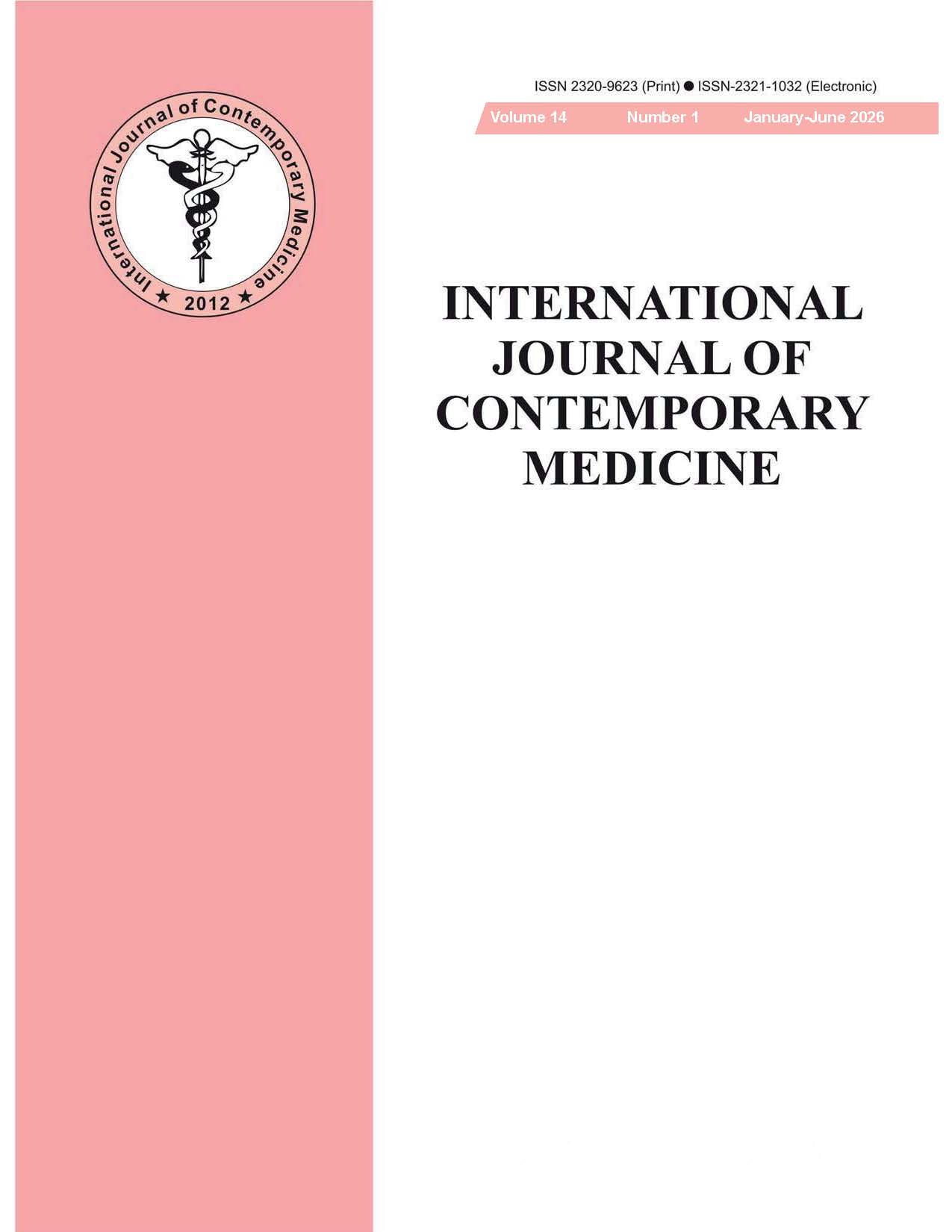 					View Vol. 14 No. 1 (2026): Indian Journal of Contemporary Medicine
				